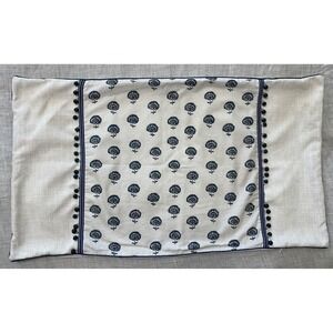 Eastern Accents Pillow Sham White Blue Glass Beads Floral Very Soft Linen Blend?